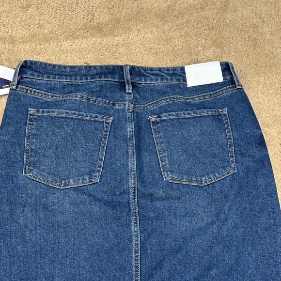 Edited Remi Bader Blue Jean Denim Skirt Size 10 Confident Side Slit New With Tag - Picture 5 of 12